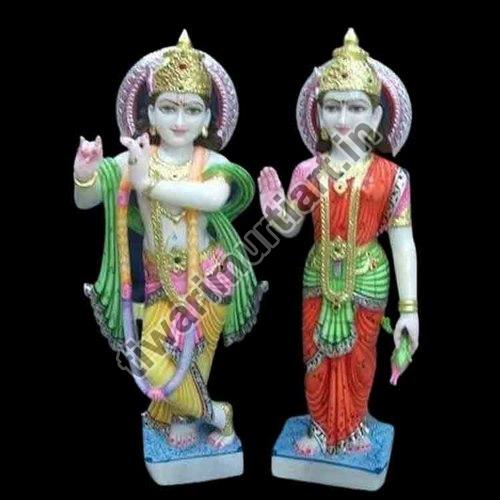 4.2 Feet Marble Radha Krishna Statue