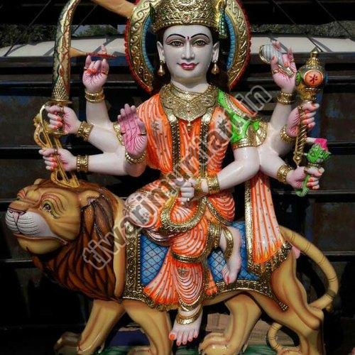 63 Inch Marble Durga Mata Statue