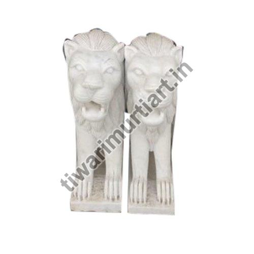 Polished Marble Lion Statue, for Garden, Shop, Size : 30 Inch