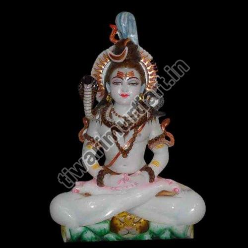 Painted Marble Shiva Statue, for Worship, Temple, Interior Decor, Color : Multi Color