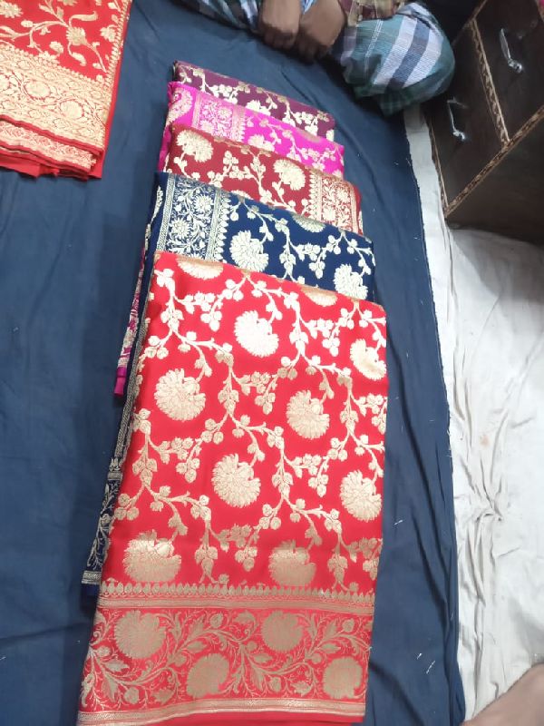 Unstitched Saree silk, for Easy Wash, Packaging Size : 2 Pieces