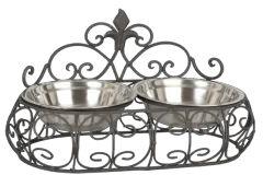 Polished Iron Pet Bowl Stand, Style : Modern