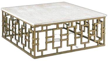 Rectangular Polished Metal Marble Top Coffee Table, for Garden, Home, Hotel, Restaurant, Style : Modern