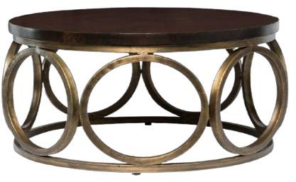Polished Metal Round Coffee Table, Color : Golden