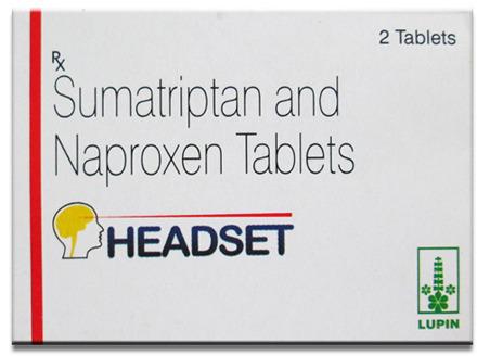 Headset Sumatriptan and Naproxen Tablets, for Clinical, Hospital, Packaging Type : Strips