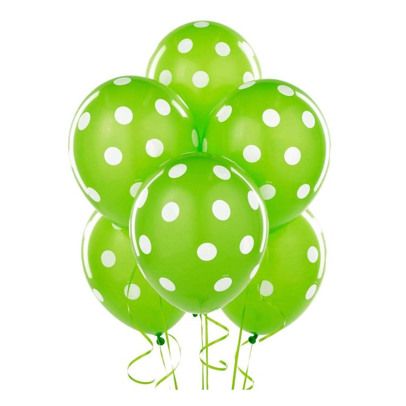 Polka Dot Green Latex Balloons