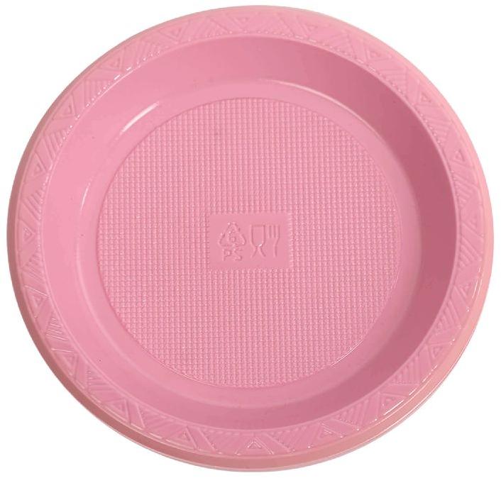 Premium Plastic Pink Round Plates