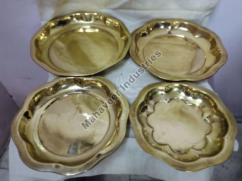 Round Polished Brass Fancy Plate, Color : Golden