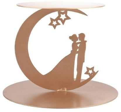 Round Metal Couple Cake Spacer, Color : Brown