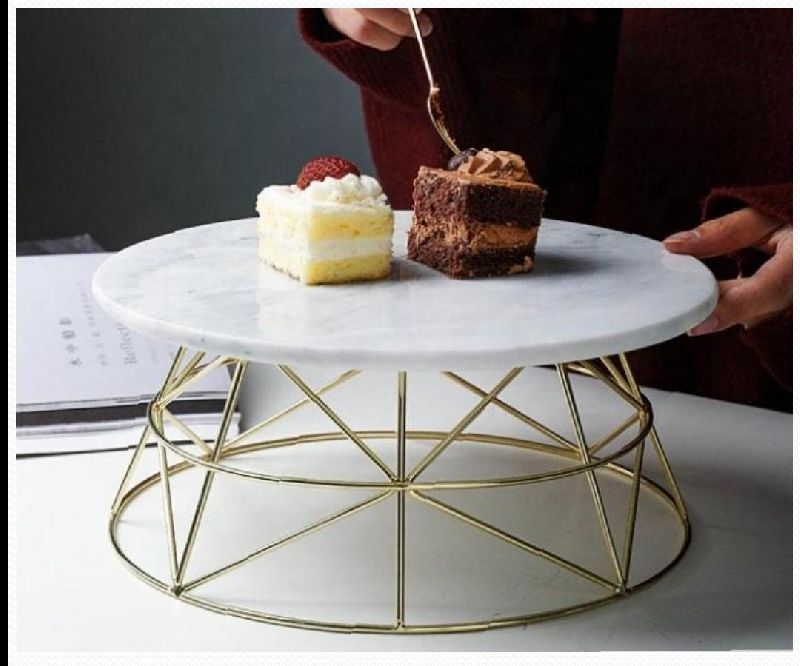 Metal Cake Stand With Marble top