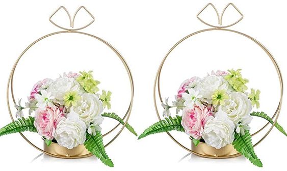 Round Iron Metal Flower Decor Basket, for Restaurant, Feature : Easy To Carry