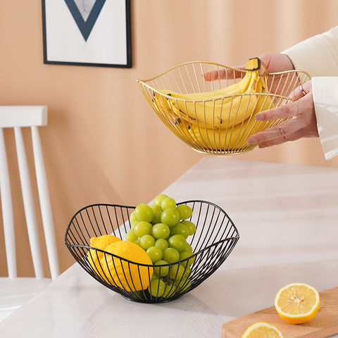 Metal Fruit Basket Wire Vegetable Bowl for Bread Snack Decorative Fruits and Veggie Storage Holder