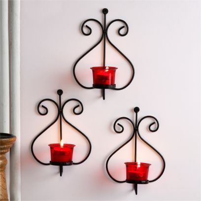 Metal Wall Hanging Candle Holder, for Decorative, Certification : Yes