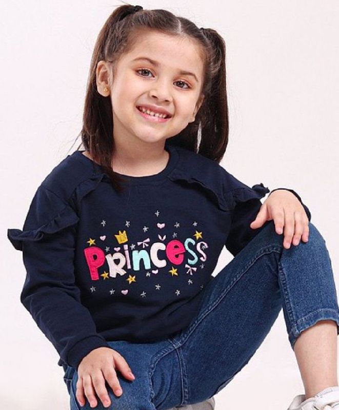 100% Cotton Printed FLGAW 001 Girls Sweatshirt, Technics : Machine Made