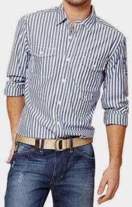 Mens Striped Shirts, Size : L, XL, XXL