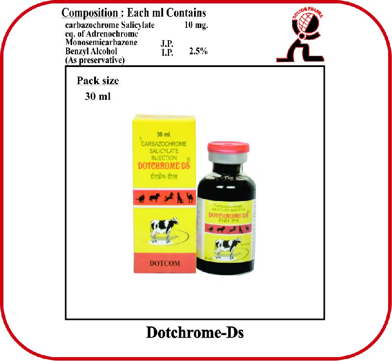 DOTCHROME-DS Carbazochrome Salicylate Injection, for Veterinary Use, Purity : 100%