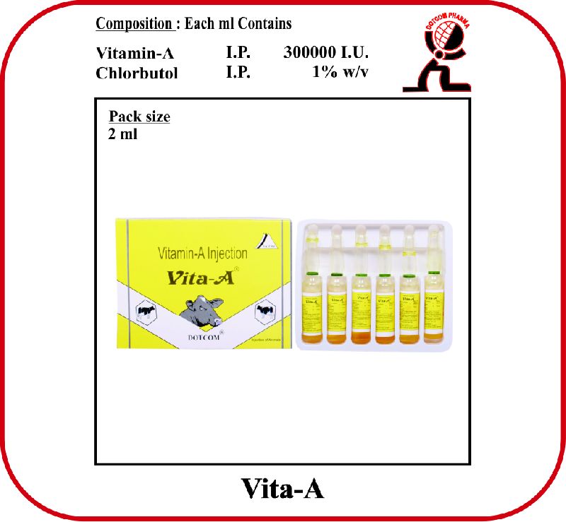 Vitamin A Palmitate Injection (VITA-A), for Veterinary Use, Packaging Size : 2ml