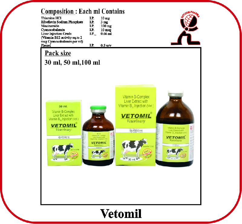 Vitamin B Complex With Liver Extract & B-12 Injection (VETOMIL)