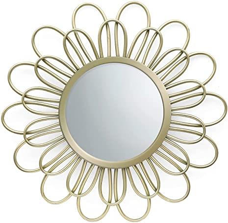 Polished Bronze Toughened Glass Round Wall Mirror, for Household, Packaging Type : Carton Box