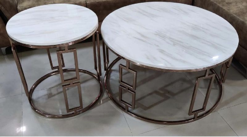 Polished Stainless Steel Marble Table, for Home, Hotel, Office, Restaurant, Feature : Crack Proof