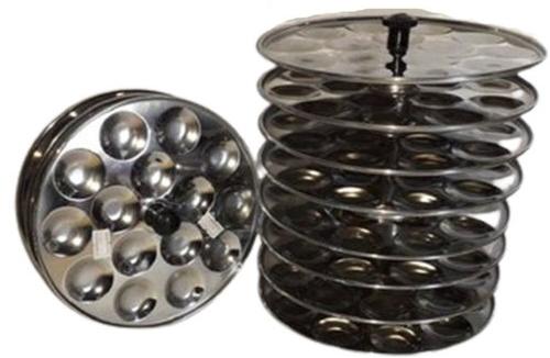 Round SS Idli Plate, Color : Silver