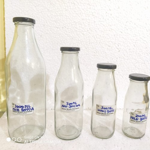Glass Juice Bottles, Color : Transparent