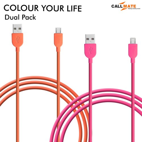 Callmate Mobile Phone Data Cable, Color : Pink, Orange
