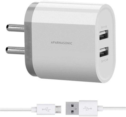 Dual USB Smart Mobile Charger, Color : White