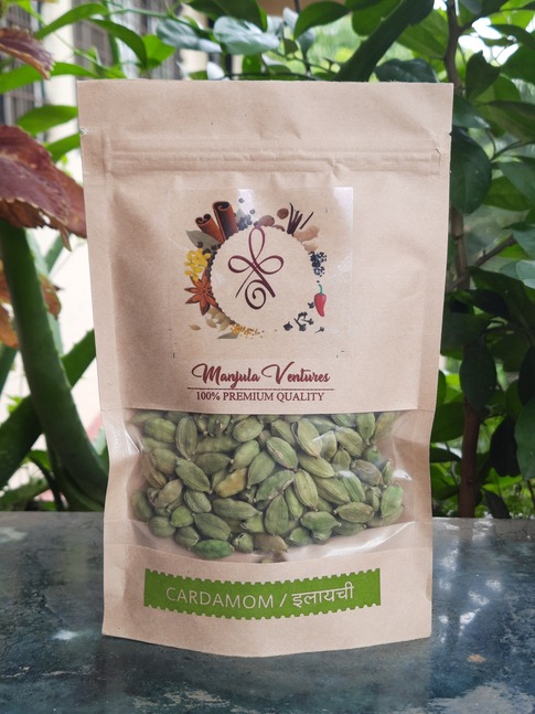 Manjula Ventures Organic green cardamom, Packaging Type : Craft Paper