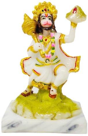 Divine Gifts Resin Hanuman Statue, Color : White Gold