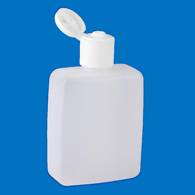 Plain HDPE Flat Sanitizer Bottle, Size : 100ml
