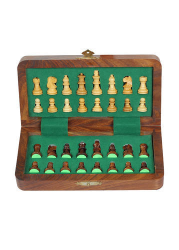 Desi Toys Wooden Magnetic Chess Set, Color : Multi