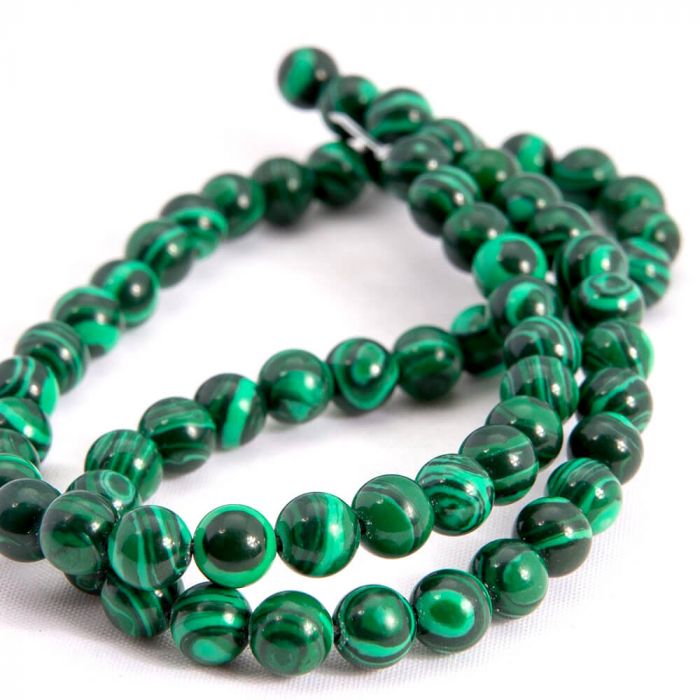Malachite Gemstone Beads String, Color : Green