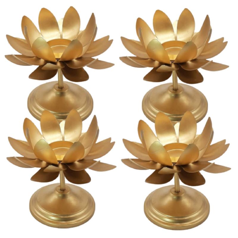 Brass Lotus Candle Holder