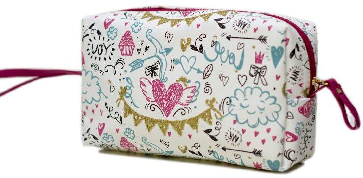 Printed Cosmetic Pouch Bag, Closure Type : Zipper