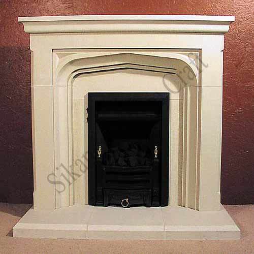 Polished Marble Stone Fireplaces, Color : Off-White