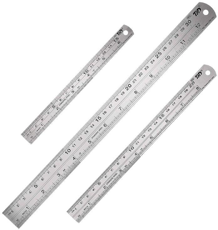 Silver Polished Steel Ruler, for School Use, College Etc.