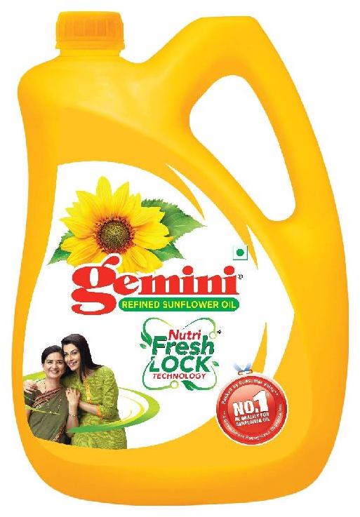 Gemini Refined Sunflower Oil, for Cooking, Form : Liquid