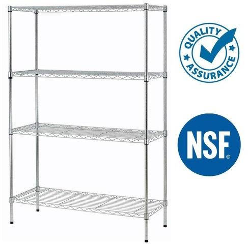Mild Steel Chrome Plated Shelving Rack, Size : 36x18x74 inch