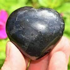 Polished Black Tourmaline Heart Stone