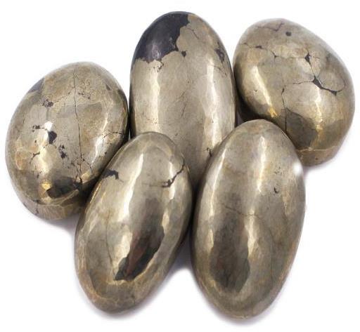 Polished Pyrite Palm Stone, Size : 3 Inch