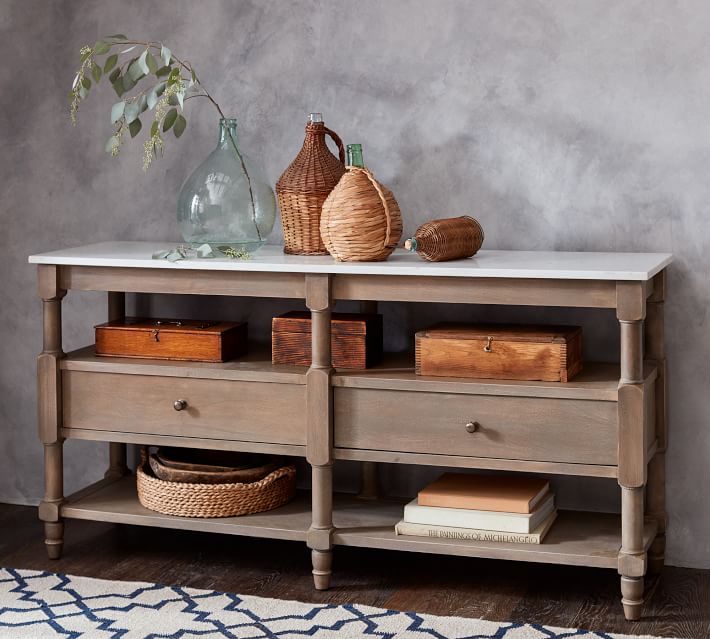 Wooden Console And Drawers