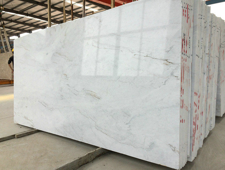Square Polished White Marble Slabs, for Flooring Use, Feature : Good Quality