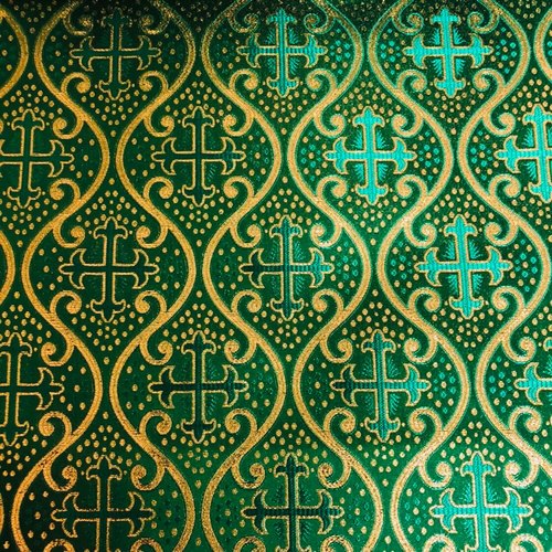 Green Church Brocade Fabric