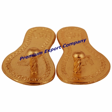 Metal Gold Plated Charan Paduka, Size : 5.50x2 Cms.