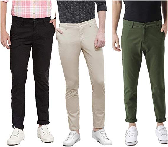 Regular Fit Cotton Mens Casual Trousers, Gender : Male, Pattern : Plain ...