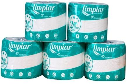 Limpiar Plain Toilet Paper Roll, Color : White