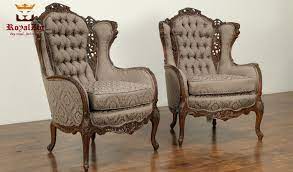 Antique Hand Crafted Tufted Wing Chair