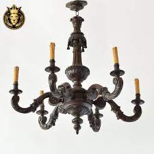 Royalzig Antique Style Wooden Chandelier, Color : Dark Walnut Color (Customized)