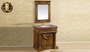 French Style Carved Bathroom Cabinet, Design : Royalzig Antique